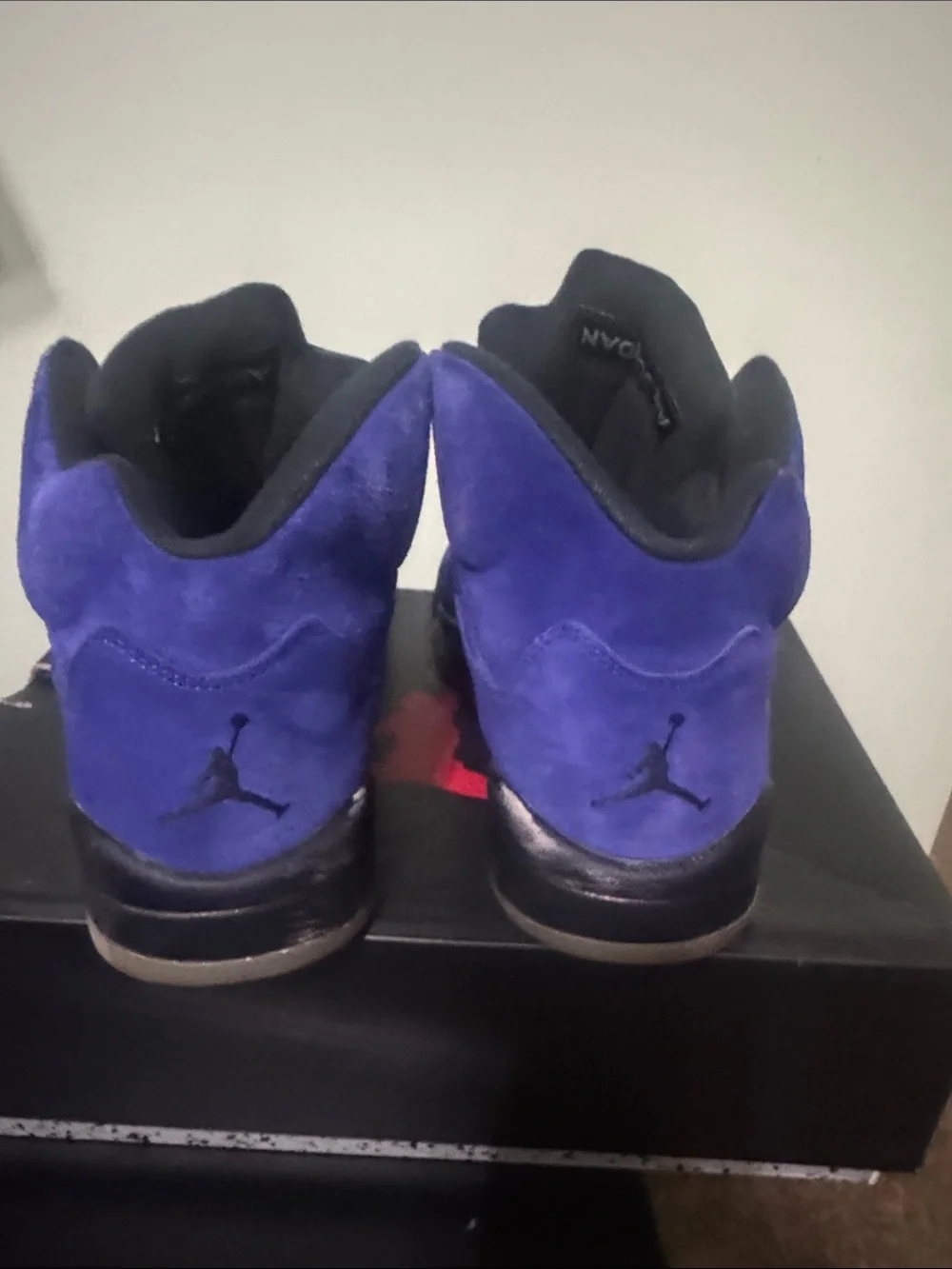 Jordan Men’s High-Top Sneakers in Purple with Teal Accents